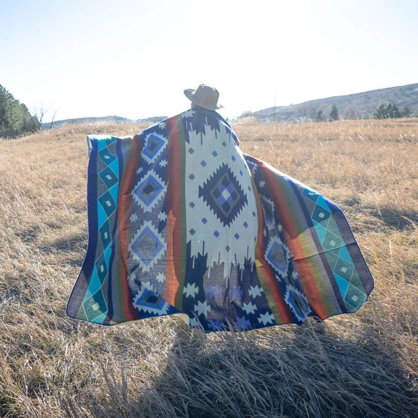 Large Alpaca Wool Blanket - Light Blue-Alpaca Threadz-