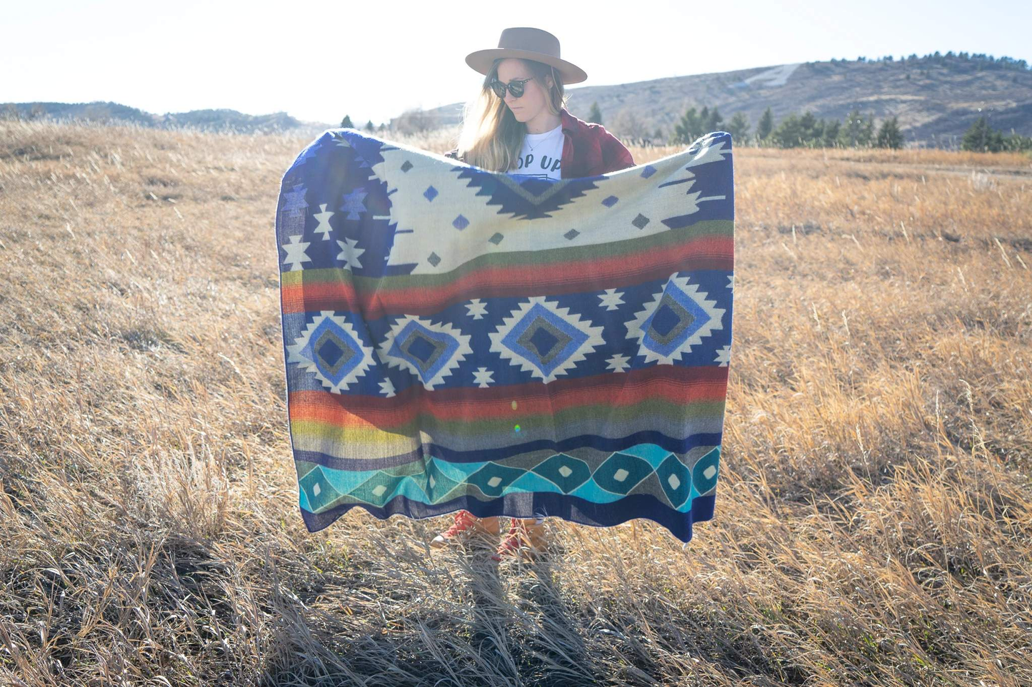 Large Alpaca Wool Blanket - Light Blue-Alpaca Threadz-