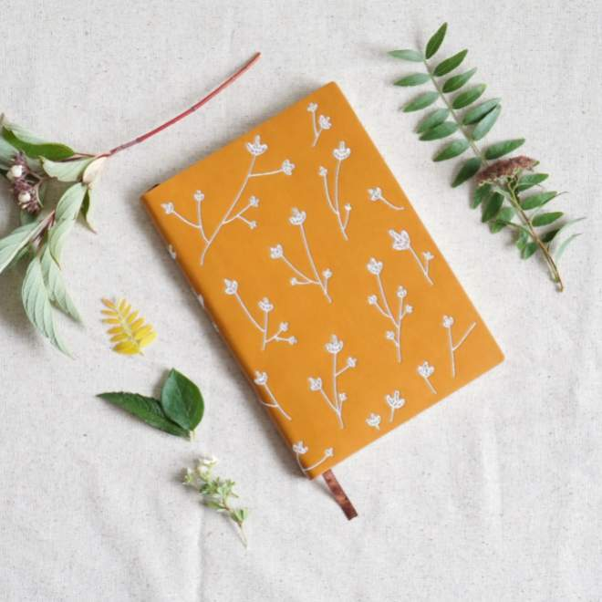 Samantha Embroidered Layflat Journal-Denik