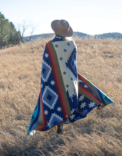 Large Alpaca Wool Blanket - Light Blue-Alpaca Threadz-