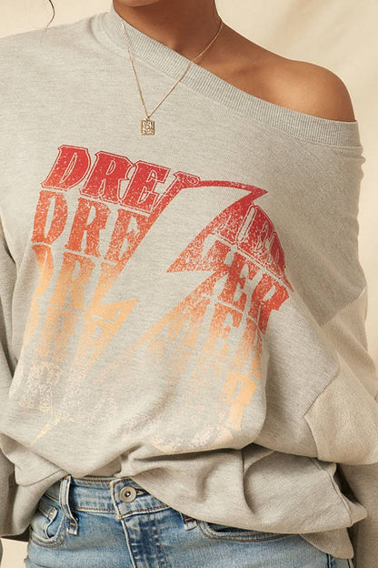 Dreamer Vintage Graphic Sweatshirt-Vintage Canvas-Dreamer,French terry,Oversized,Sweatshirt,Vintage