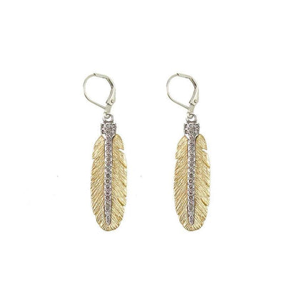 24k Gold Mini Feather Earrings-TAT2 DESIGNS