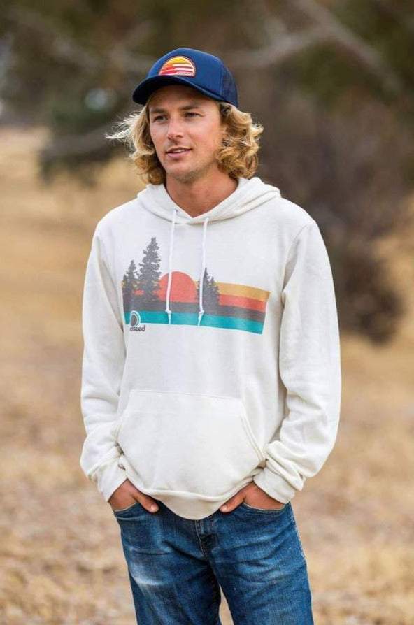 Pacific Pines Vintage White Hoodie-Goodseed Clothing