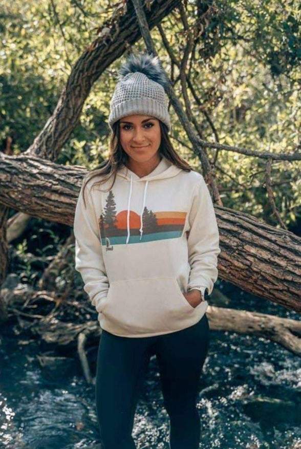 Pacific Pines Vintage White Hoodie-Goodseed Clothing