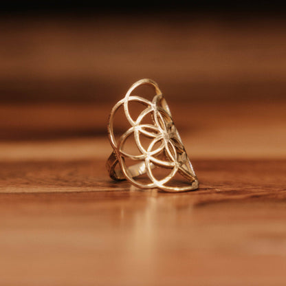Seed of Life Brass Ring-Moonflower