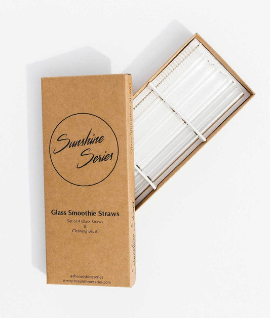 Extra Wide Glass Smoothie Straws-The Sunshine Series-bar,eco,friendly,glass,kitchen,straws