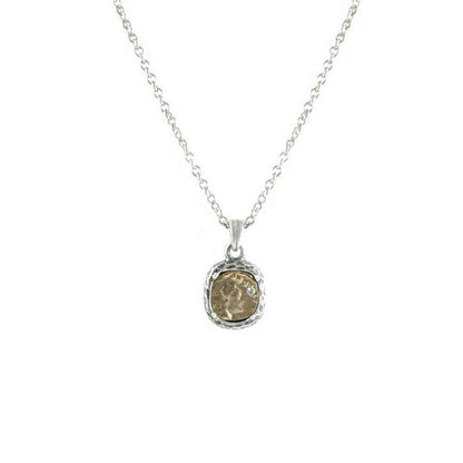 Vintage Silver and 24k Gold Pavia Coin Necklace-TAT2 DESIGNS