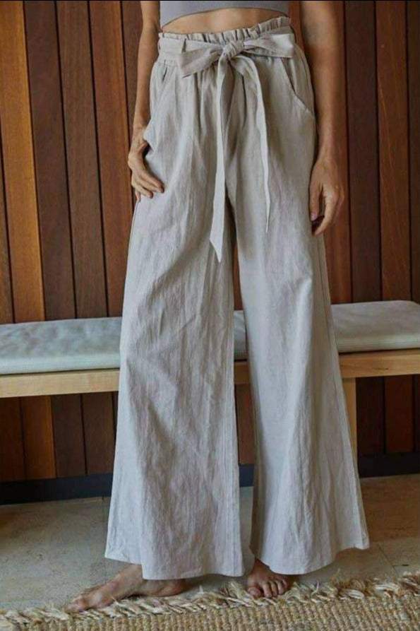 Wide Leg Cotton Pants-By Together