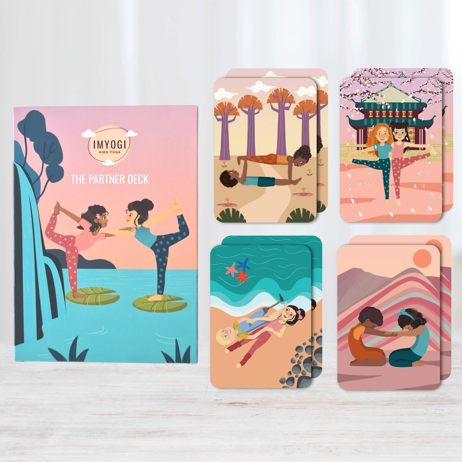 Kids Partner Yoga Cards-IMYOGI-Cards,fun,kids,partner,pictures,Yoga