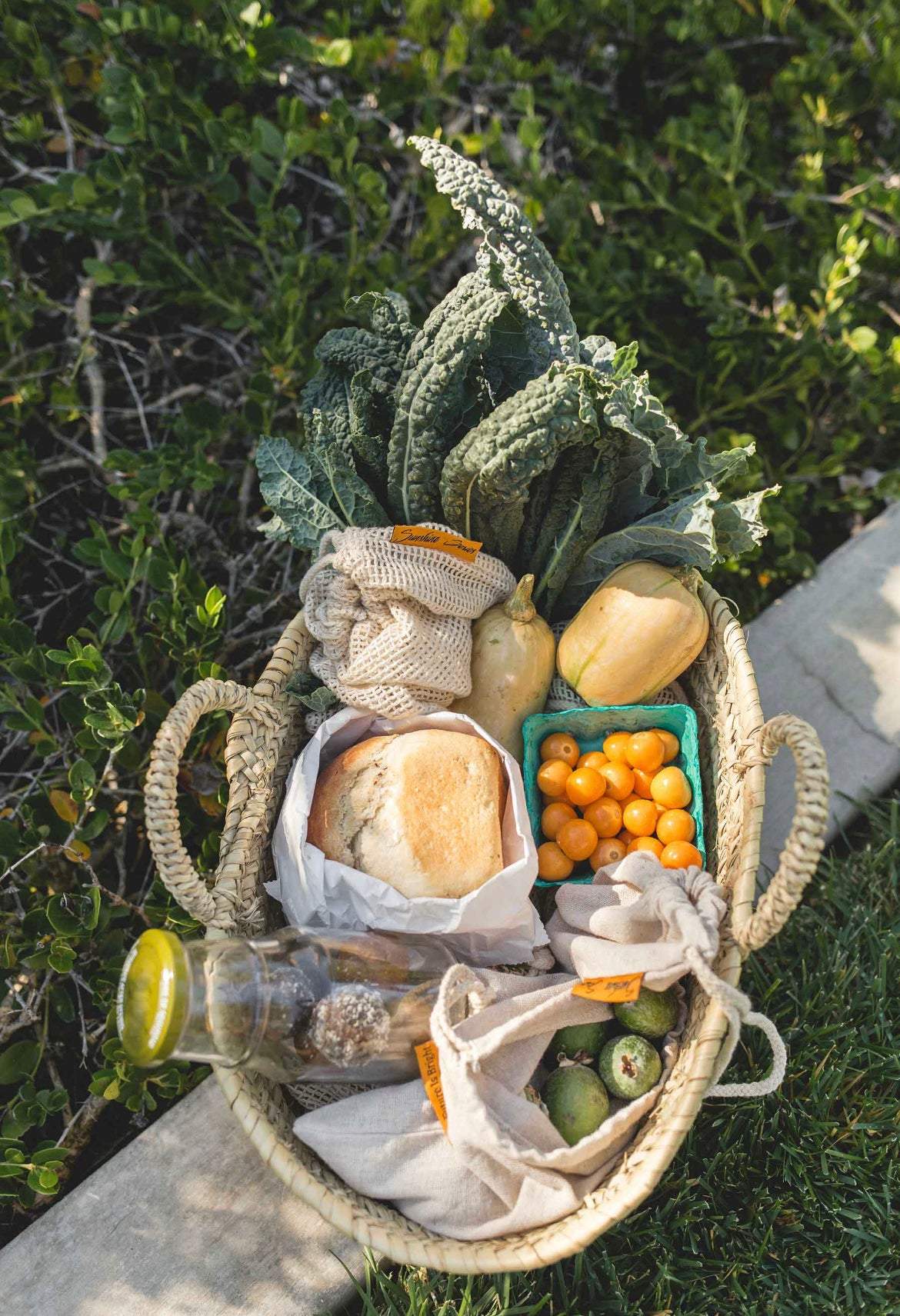 Reusable Cotton & Hemp Produce Bags-The Sunshine Series-bag,bags,cotton,grocery,kitchen,market,produce,reuseable