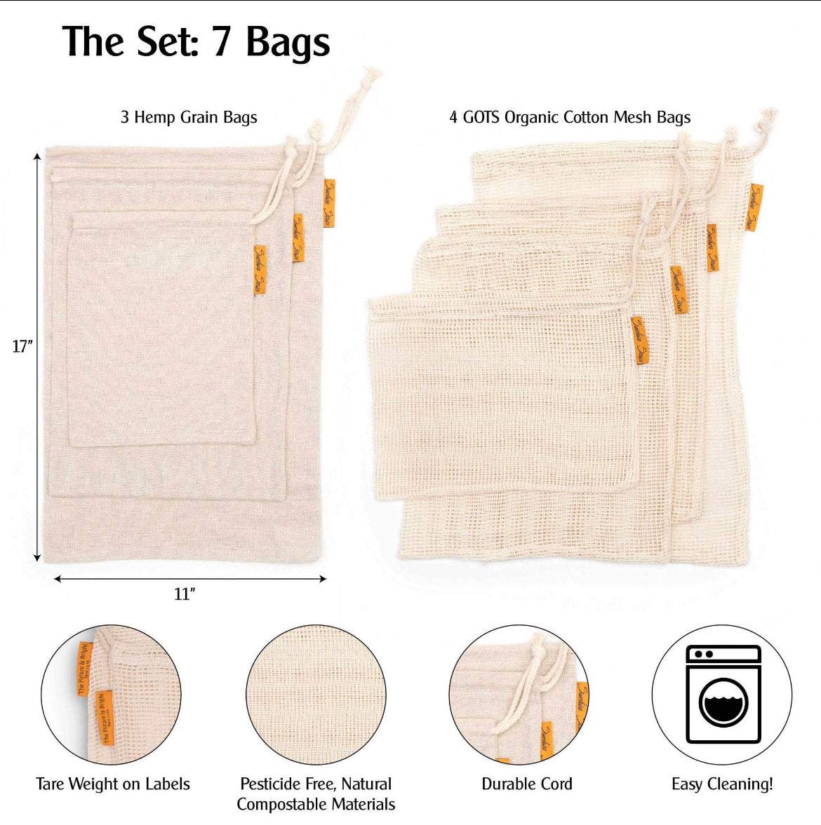 Hemp best sale mesh bags